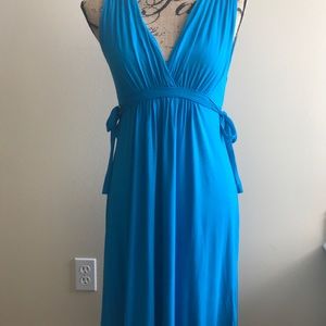 Summer flowy blue stretchy dress